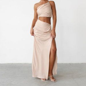 Charcoal Starlet Maxi Skirt Beige